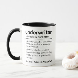Grappige gepersonaliseerde definitie van underwrit mok
