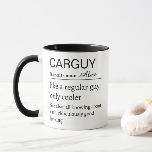 Grappige Gepersonaliseerde Definitie voor een Auto Mok (Met donut)