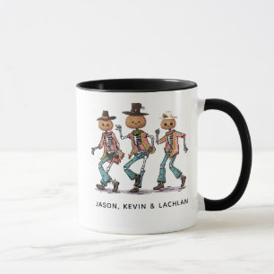 Grappige Gepersonaliseerde Drie Skelet Halloween Mok
