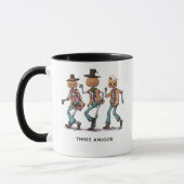 Grappige Gepersonaliseerde Drie Skelet Halloween Mok (Links)