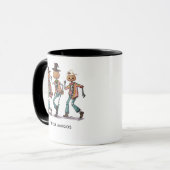 Grappige Gepersonaliseerde Drie Skelet Halloween Mok (Voorkant links)