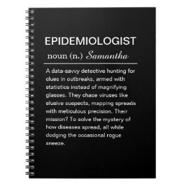 Grappige gepersonaliseerde epidemioloog definitie notitieboek