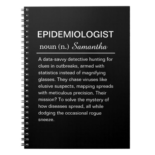 Grappige gepersonaliseerde epidemioloog definitie notitieboek (Voorkant)