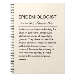 Grappige gepersonaliseerde epidemioloog definitie notitieboek