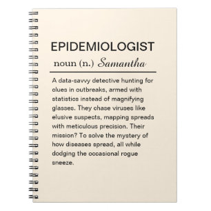 Grappige gepersonaliseerde epidemioloog definitie notitieboek