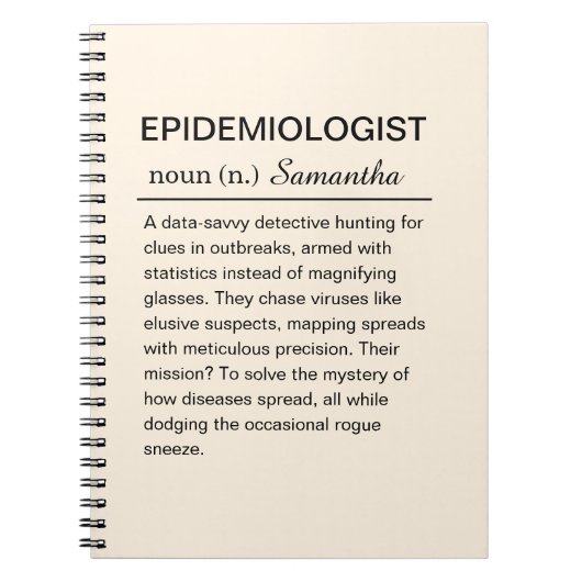 Grappige gepersonaliseerde epidemioloog definitie notitieboek (Voorkant)
