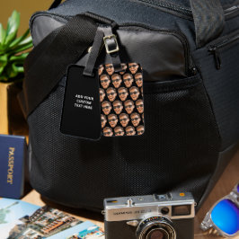 Grappige gepersonaliseerde Face Photo Travel Bagagelabel