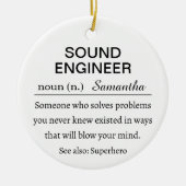Grappige gepersonaliseerde geluidstechnicus defini keramisch ornament (Voorkant)