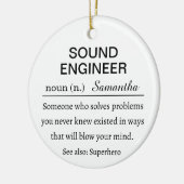 Grappige gepersonaliseerde geluidstechnicus defini keramisch ornament (Links)