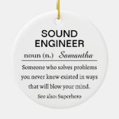 Grappige gepersonaliseerde geluidstechnicus defini keramisch ornament (Achterkant)