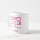 Grappige gepersonaliseerde gepensioneerde leraar M Koffiemok (Voorkant links)