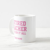 Grappige gepersonaliseerde gepensioneerde leraar M Koffiemok (Voorkant links)