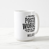 Grappige gepersonaliseerde gepensioneerde postbeam koffiemok (Voorkant rechts)