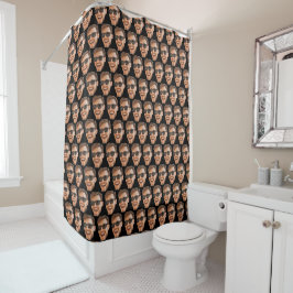Grappige gepersonaliseerde gezicht foto badkamer douchegordijn