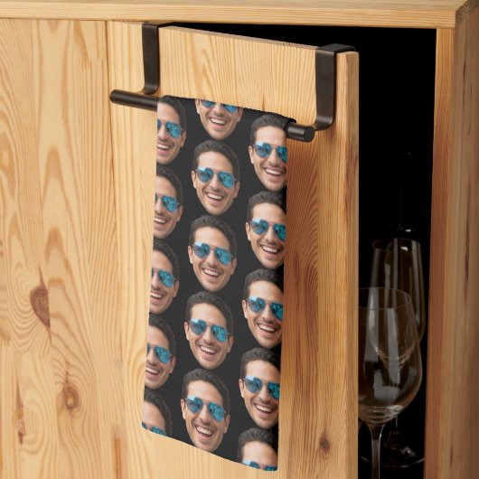 Grappige gepersonaliseerde gezichts foto theedoek (Derde Gevouwen)