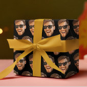 Grappige gepersonaliseerde gezichtsfoto cadeaupapier