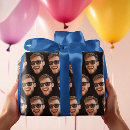 Grappige gepersonaliseerde gezichtsfoto cadeaupapier