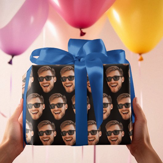 Grappige gepersonaliseerde gezichtsfoto cadeaupapier