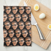 Grappige gepersonaliseerde gezichtsfoto theedoek (Quarter Fold)