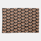 Grappige gepersonaliseerde gezichtsfoto theedoek (Horizontaal)