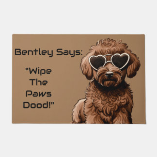 Grappige gepersonaliseerde Goldendoodle deurmat