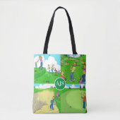 Grappige gepersonaliseerde golf thema. tote bag (Voorkant)