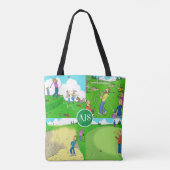 Grappige gepersonaliseerde golf thema. tote bag (Achterkant)