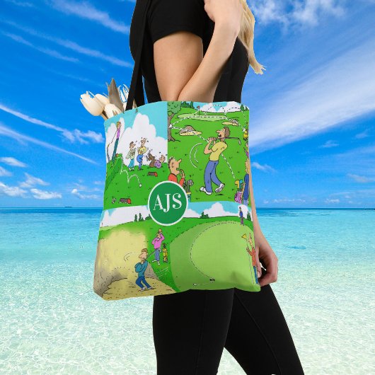 Grappige gepersonaliseerde golf thema. tote bag