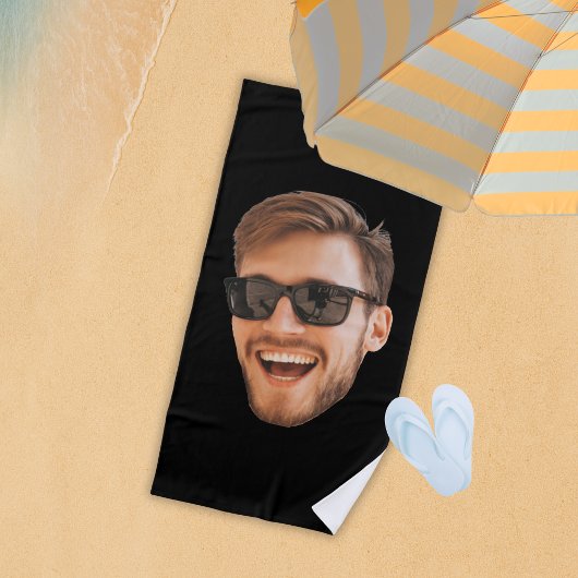 Grappige gepersonaliseerde herenfoto strandlaken