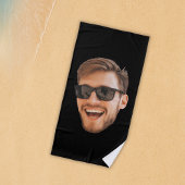Grappige gepersonaliseerde herenfoto strandlaken
