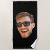 Grappige gepersonaliseerde herenfoto strandlaken (Voorkant)
