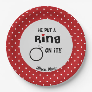 Grappige gepersonaliseerde Hij deed een ring om Papieren Bordje