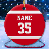 Grappige gepersonaliseerde hockey kerstversiering keramisch ornament