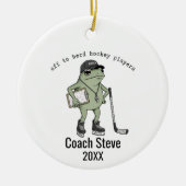 Grappige gepersonaliseerde hockeycoach ornament (Voorkant)