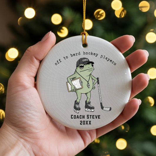 Grappige gepersonaliseerde hockeycoach ornament