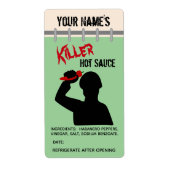 Grappige gepersonaliseerde Hot Sauce Labels Douche (Voorkant)
