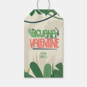 Grappige gepersonaliseerde Iguana Valentijn Cadeaulabel