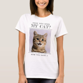 Grappige gepersonaliseerde kattenliefhebber foto t-shirt