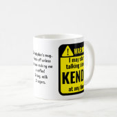 Grappige gepersonaliseerde Kendo-waarschuwing Koffiemok (Voorkant rechts)