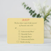 Grappige gepersonaliseerde kerst bruiloft RSVP (Staand voorkant)