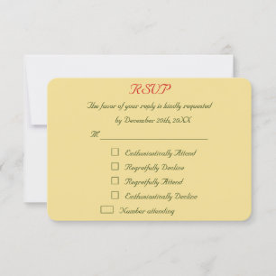 Grappige gepersonaliseerde kerst bruiloft RSVP Kaartje