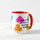 Grappige gepersonaliseerde kleurrijke speelkaarten mok (Voorkant rechts)