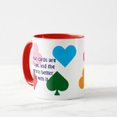 Grappige gepersonaliseerde kleurrijke speelkaarten mok (Voorkant links)