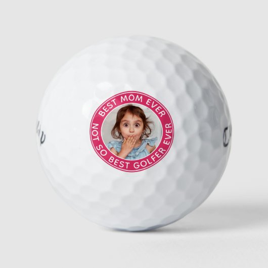 Grappige gepersonaliseerde mam roze aangepaste fot golfballen (Voorkant)