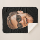Grappige gepersonaliseerde Mannen foto Sherpa Deken (Voorkant (horizontaal))