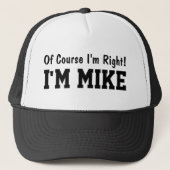 Grappige Gepersonaliseerde Mike Naam Natuurlijk He Trucker Pet (Voorkant)