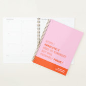 Grappige gepersonaliseerde moderne roze oranje aan planner (Display)