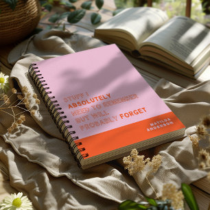 Grappige gepersonaliseerde moderne roze oranje aan planner