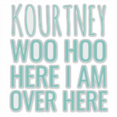 Grappige gepersonaliseerde naam aandacht Blauwgroe Sticker (Voorkant)