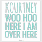 Grappige gepersonaliseerde naam aandacht Blauwgroe Sticker (Vel)